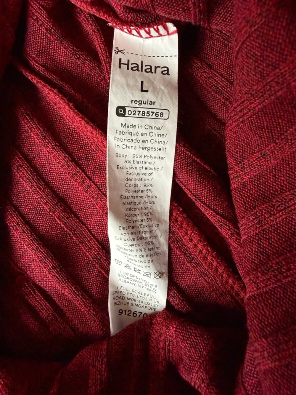 Halara Woman Red Ribbed Adjustable Straps Overall LARGE Boho Preppy Folk Country - Picture 9 of 9